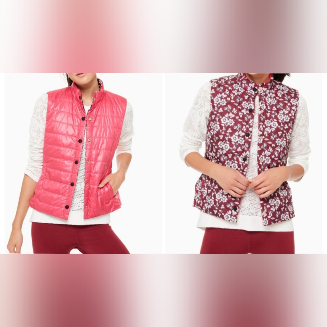 Kate Spade Begonia Bloom Reversible Quilted Vest Size Xs